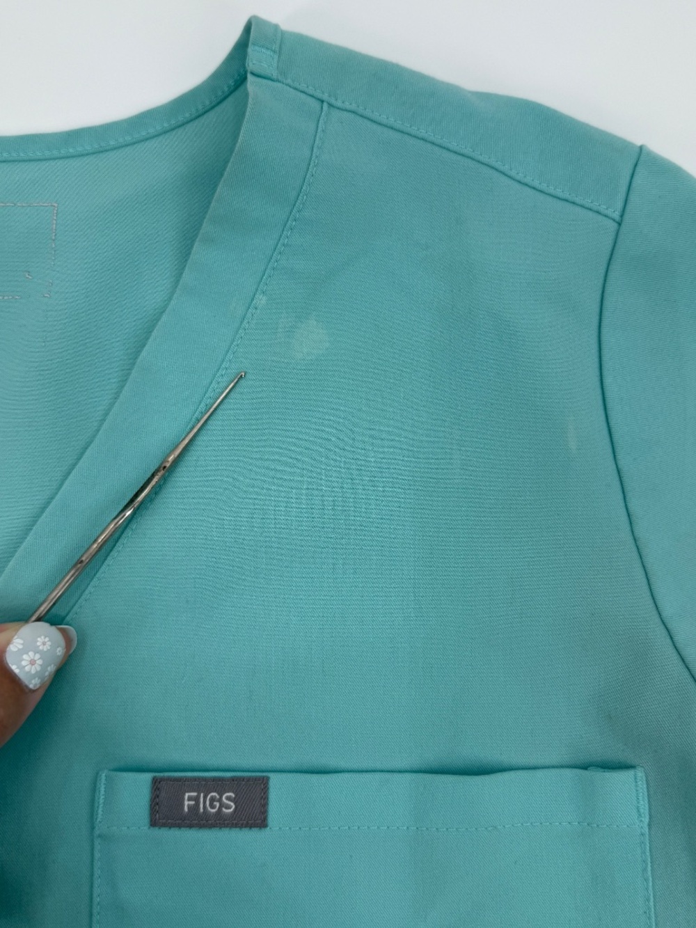 FIGS Technical Collection Scrub Set Teal V-Neck Top Jogger Pants Nurse Women S - Picture 9 of 10